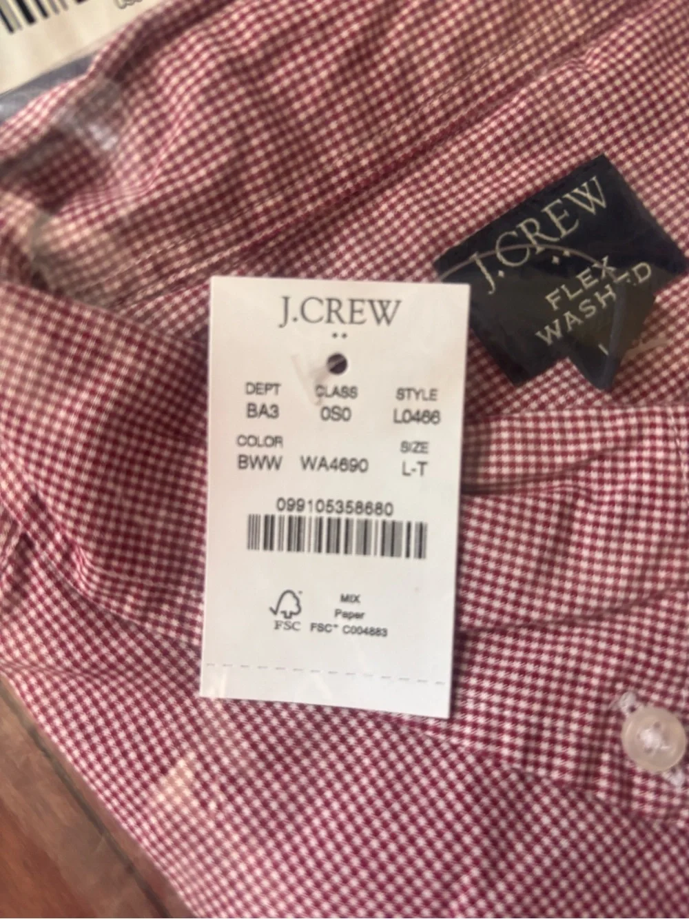J. Crew Men’s Blue, Light Blue Plaid & Red Button-Down Shirt Pack Bundle - Large